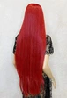 Парик на сетке Lace Wig Super Straight тон M.RED длинный красный 100 см термостойкое волокно - изображение 4