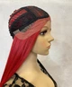 Парик на сетке Lace Wig Super Straight тон M.RED длинный красный 100 см термостойкое волокно - изображение 5