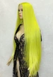 Парик на сетке Lace Wig Super Straight тон LEMON длинный желтый 100 см термостойкое волокно - изображение 2
