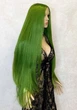 Парик на сетке Lace Wig Super Straight тон GREEN длинный зеленый 100 см термостойкое волокно - изображение 3