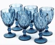 Келихи для вина з кольорового скла набір 6 шт Glassware 320 мл Синій - зображення 1