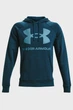 Мужское синее худи UA Rival Fleece Big Logo HD Under Armour LG 1357093-413 - изображение 5