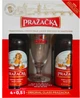 Подарочный набор пива Prazacka светлое фильтрованное пастеризованное 4% 0.5 л x 4 шт + бокал 0.33 л (8594053493077) - изображение 1