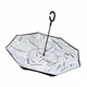 Зонт Up-Brella женский наоборот обратного сложения умный зонт (смарт зонт) Journal white - изображение 3