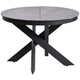Круглий стіл обідній розкладний в вітальню, кухню Moon Light Grey 110(+30)x110x76 см кераміка світло-сірий, сірий метал Concepto - зображення 1