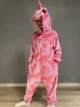 Пижама кигуруми детская Kigurumi Единорог розовый со звездами для девочки размер 120 на рост 110-120 см - изображение 1
