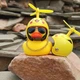 Каченя в машину з окулярами Red Broken Duck (Шолом Пікачу) Качка в шоломі в машину, качечка в машину (1009054-Other-1) - зображення 4