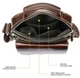 Чоловіча шкіряна сумка через плече Vintage 14846 Коричневий - зображення 8