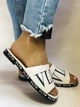 Женские шлёпанцы Evromoda 38 Белый с чёрным 2144 - изображение 5