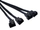 Переходник раздвоитель 1 на 4 кулера 26 см 4 pin fan cooler hub кабель (607356396) Черный - изображение 3
