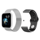 Смарт-часы умный фитнес-браслет Smart Watch T80S (два ремешка ) silver - изображение 1