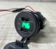 Автомобільний зарядний пристрій 2 USB по 2.1А 12-24В врізний в панель + вольтметр Green (зелене підсвічування) (31411) - зображення 1
