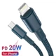 КабельType-C на Lightning BASEUS High Density Braided Fast Charging Data Cale (2M, 20W, PD, 480Mbps). Blue - изображение 1