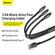 USB кабель 3в1 Micro USB/Lightning/Type-C BASEUS Combo Tungsten Gold One-for-three |1.5M, 3.5A|. Black - зображення 9
