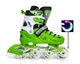Ролики раздвижные детские Scale Sports с PU колесами. Ярко-Салатовые. Размер 38-41 - изображение 2