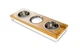 Три миски на підставці Lunch Bar Natural wood + White S (54x18x7cm / Миски 0,45 л) Harley & Cho BGL-HL-698 - зображення 5