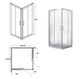 Душова кабіна Besco Modern 90x90x185, графітне скло (MK-90-185-G) - зображення 2