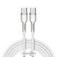 Кабель Baseus Cafule Metal USB-C to USB-C 2m White (CATJK-D02) - зображення 1
