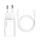 Зарядное устройство Baseus Super Silicone PD Charger 20W USB-C with USB-C to Lightning Cable 1m White (TZCCSUP-B02) - изображение 1
