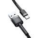 Кабель Baseus Cafule USB-A to USB-C 3m Black/Grey (CATKLF-UG1) - зображення 3