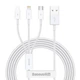Кабель Baseus Superior Series Fast Charging USB-A to USB-C/Lightning/Micro-USB 1.5m White (CAMLTYS-02) - изображение 1
