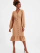 Платье миди женское Trendyol TWOAW22EL0295 36 Camel (8683044014732) - изображение 2