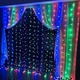 Новогодняя светодиодная гирлянда Водопад 2х2м 160 LED штора тон света разноцветная мультицветная - изображение 2