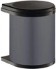 Мусорник Hailo Mono 3515-71 для монтажа за повортными дверями 15 л металический 290 x 304 x 365 мм для ширины корпуса от 400 мм Антрацит (502.12.529) - изображение 1