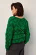 Джемпер oversize в українському стилі Заріна зелений, One Size - изображение 3