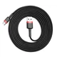 Кабель Baseus Cafule Cable USB For Type-C 3A 2m Red+Black - изображение 3