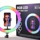 Кольцевая селфи лампа с держателем телефона RGB диаметр 33 см Universal rgb-33 - изображение 2
