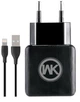 Сетевое зарядное устройство WK Blanc WP-U11 2 USB 2.1А+кабель Lightning Black - изображение 1