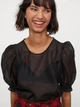 Блузка женская H&M 060928189 36 Черная (6666000166357) - изображение 2