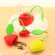 Ситечко для заварювання чаю Tea Strainer "Полуниця", силіконове, рожеве - зображення 3