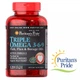 Жирні кислоти Puritan's Pride Triple Omega 3-6-9 Fish, Flex & Borage Oils 120 гельових капсул 1079 - зображення 1