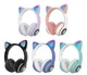 Беспроводные детские наушники CAT STN-28 с кошачьими ушками с подсветкой MP3 MicroSD FM-радио Розовые - изображение 6