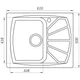 Мойка для кухни GLOBUS LUX гранитная TANA 610x500мм прямоугольная врезная без сифона серая 000006106 - изображение 2