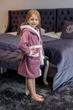 Махровый детский халат IDEAL TEXTILE с капюшоном, 380 г/м2 пудра + белый 100% хлопок Узбекистан р. 110-116 - изображение 4