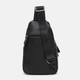 Сумка слинг через плечо мужская из натуральной кожи Laras K101908bl Черная (ROZ6400205655) - изображение 3