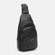 Сумка слинг через плечо мужская из натуральной кожи Laras K104039bl Черная (ROZ6400205656) - изображение 4
