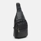 Сумка слинг через плечо мужская из натуральной кожи Laras K10086bl Черная (ROZ6400165725) - изображение 4