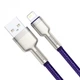 Кабель Baseus Cafule Series Metal USB 2.0 to Lightning 2.4A 1m Purple (CALJK-A05) - изображение 2