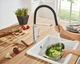 Кран на кухню однозахватный с гибким шлангом GROHE CONCETTO черный латунь 31491000 - изображение 3