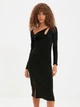 Платье миди осеннее женское Trendyol TPRAW22EL1058 36 Black (8683044514461) - изображение 1