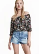 Блуза H&M 34 Черный 0373948_цветы_15 - изображение 2