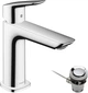 Cмеситель для умывальника однорычажный HANSGROHE LOGIS хром латунь с донным клапаном 71251000 - изображение 3
