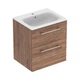 Тумба с раковиной Geberit Selnova Square slim rim 60 см, орех тёмный (501.238.00.1) - изображение 1