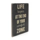 Дерев'яний постер Wood Posters "Life begins at the end of your comfort zone" (A4 формат, фанера) (pvh0145) - зображення 2