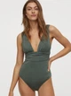 Купальник слитный женский H&M 08117771_4 36 (165/84А) Зеленый (ST2000000832781) - изображение 1