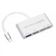 Картридер адаптер переходник для ноутбуков планшетов MacBook Ipad IMac T-693 USB C USB 3.1 Type C HUB with Card Reader 5 in 1 USB-C Hub, серебро - изображение 1